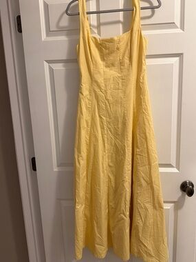 Sunny Yellow Square-Neck Maxi Dress